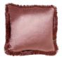 Lexi Plain Fringed Cushion in Antique Rose Pink
