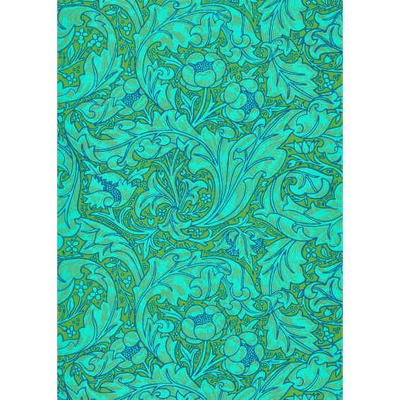 Bachelors Button Wallpaper 216959 by Morris & Co in Olive Turquoise