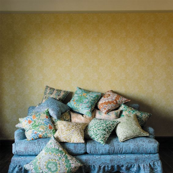 Marigold Wallpaper 217091 by Morris & Co in Yellow