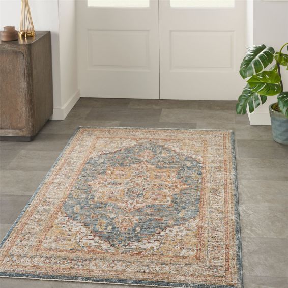 Nourison Sahar SHR06 Traditional Rugs in Ivory Blue