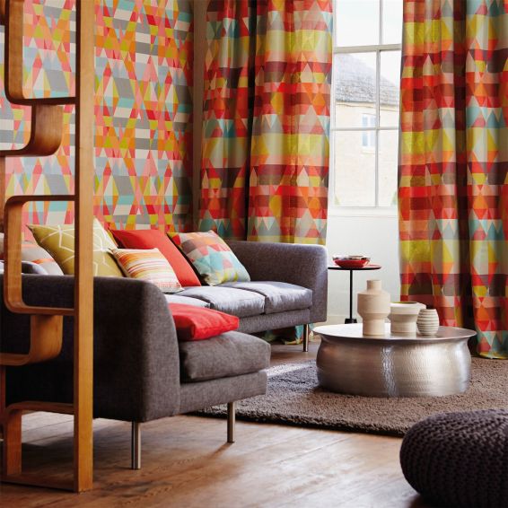Axis Wallpaper 110836 by Scion in Lime Peony Sunset