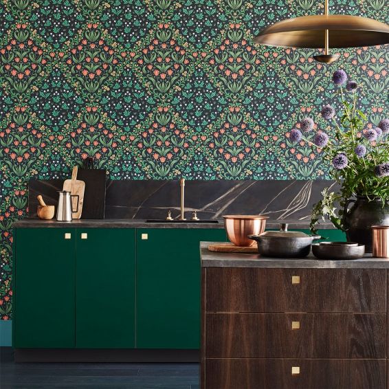 Tudor Garden Wallpaper 2002 by Cole & Son in Sage Green