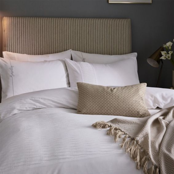 Serenity Pleat Bedding by Katie Piper in White