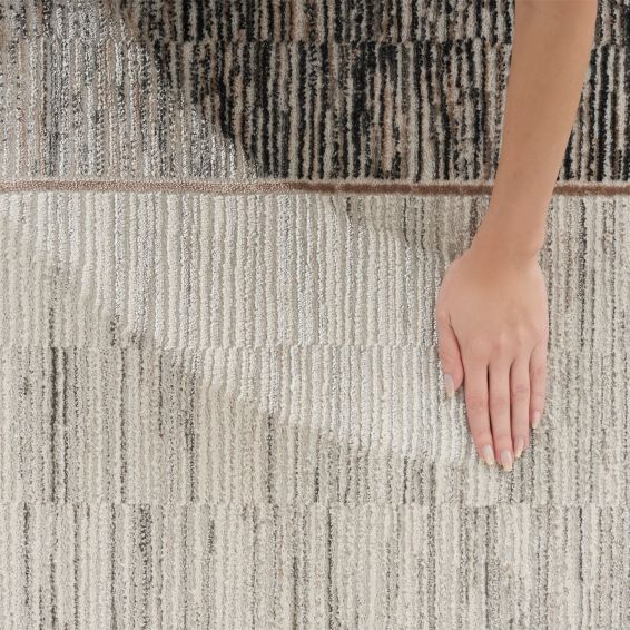 Desire DSR02 Border Rugs by Nourison in Grey Black