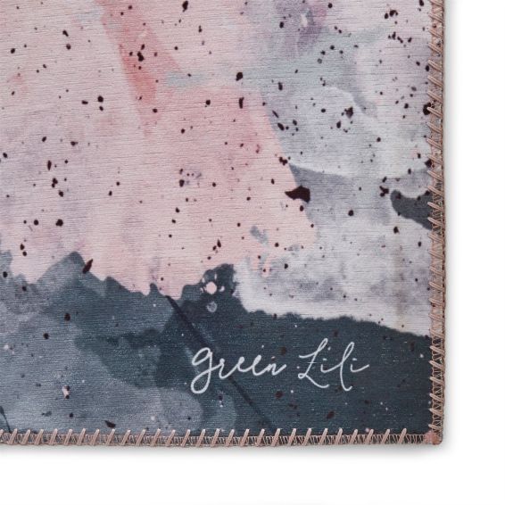 FLOO24 Floral Rugs by Michelle Collins in Rose Black