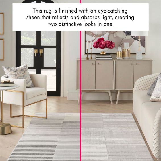 Brushstrokes BSK04 Stripe Rug by Nourison in Silver Grey