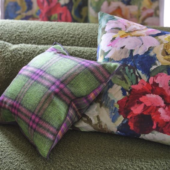 Abernethy Tartan Cushion by Designers Guild in Amethyst Multi