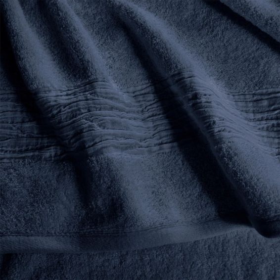 Lazy Linen Bathroom Cotton Towel in Navy Blue