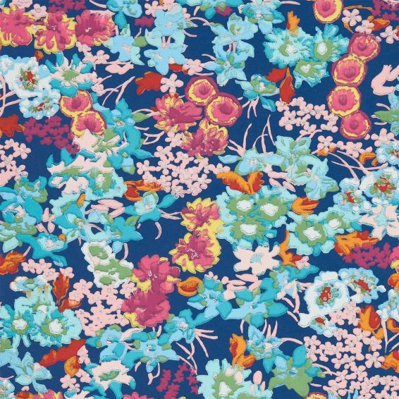 Wildflower Meadow Wallpaper 113050 by Harlequin X Sophie Robinson in Lapis Carnelian Aquamarine