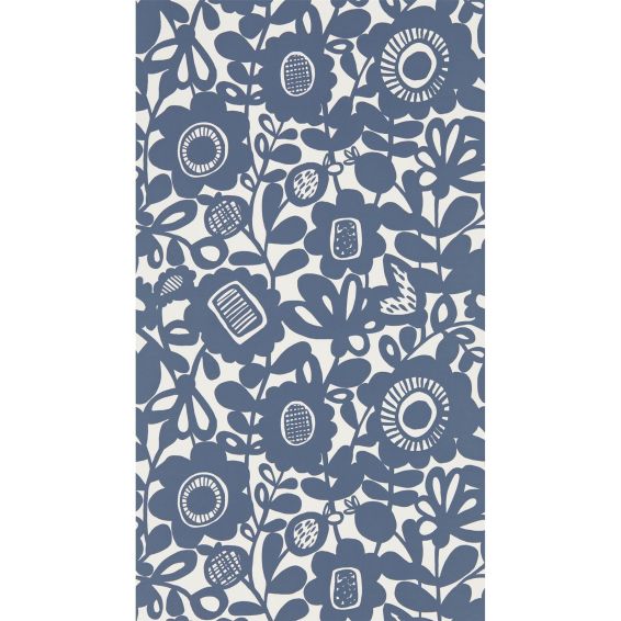 Kukkia Floral Wallpaper 111510 by Scion in Ink Blue