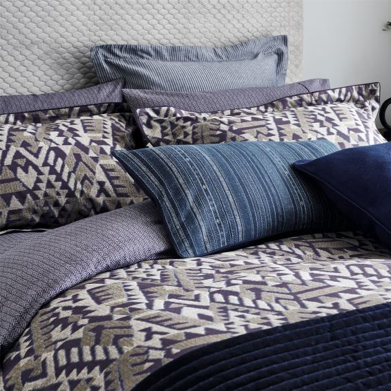 Mazana Cushion by Bedeck of Belfast in Midnight Blue