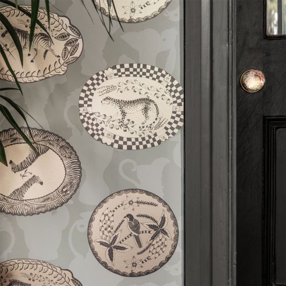 Matrinah Wallpaper 4021 by Cole & Son in Old Olive Green