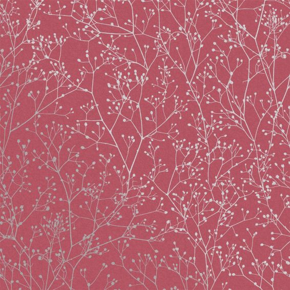 Gypsophila Wallpaper 120398 by Clarissa Hulse in Raspberry Silver