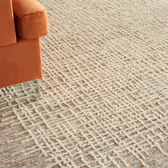 Colorado CLR03 Linear Wool Rugs by Nourison in Beige Multi