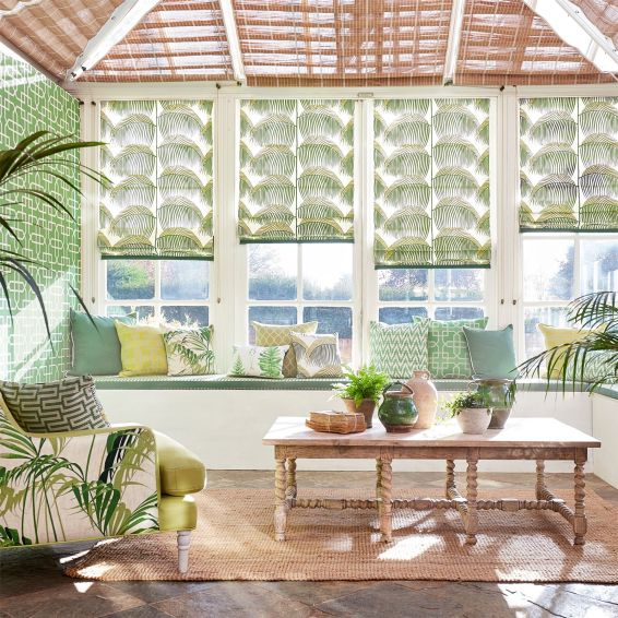 Hampton Trellis Wallpaper 216660 by Sanderson in Botanical Green