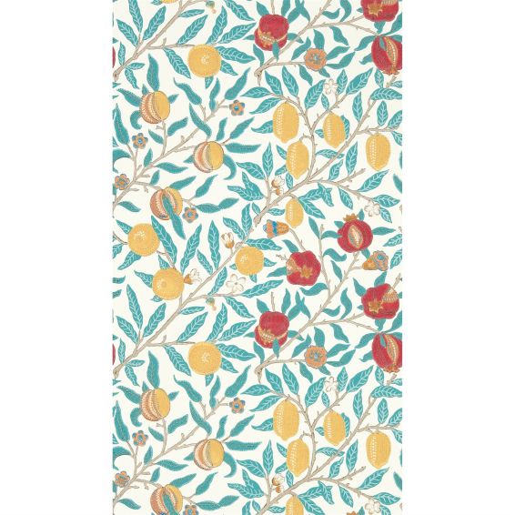 Fruit Wallpaper 217085 by Morris & Co in Green Indigo Madder