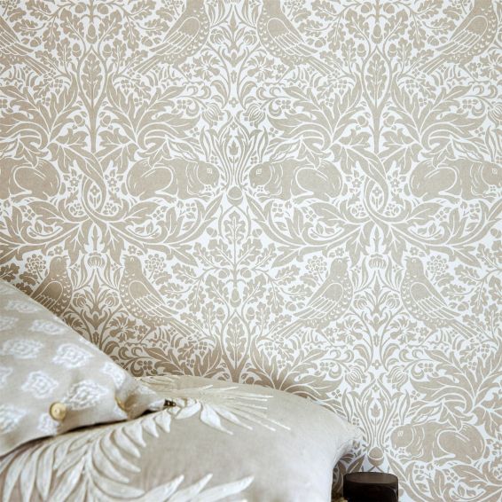 Pure Brer Rabbit Wallpaper 216531 by Morris & Co in Linen