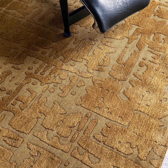 Louis De Poortere Abstract Structures Baobab Rugs 9201 in Madagascar Gold