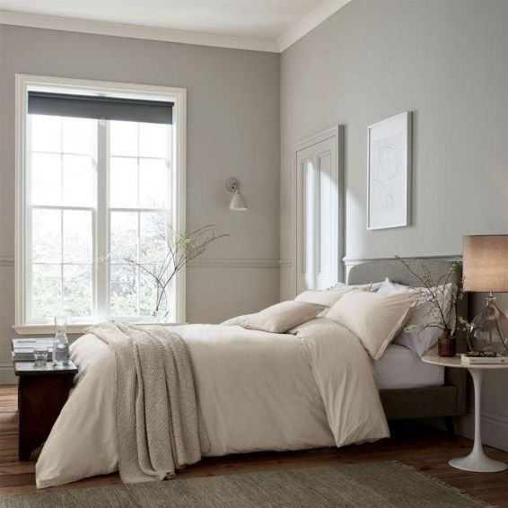 Calm Plain Cotton Bedding in Linen