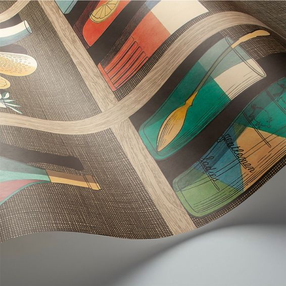 Cocktails Wallpaper 23043 by Cole & Son in Grey Multi