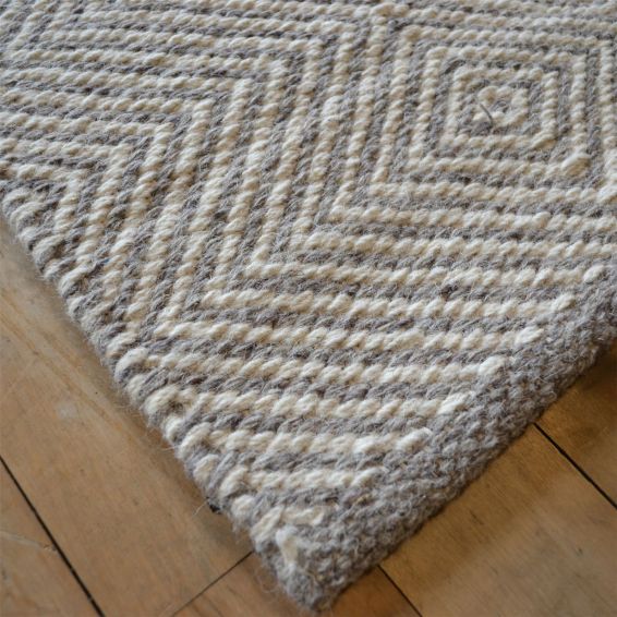 Estelle Flatweave Wool Hallway Runner in Sky Grey