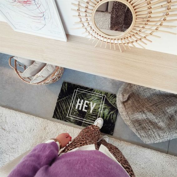 Josh Hey Botanical Leaf Washable Floor Mats in Green