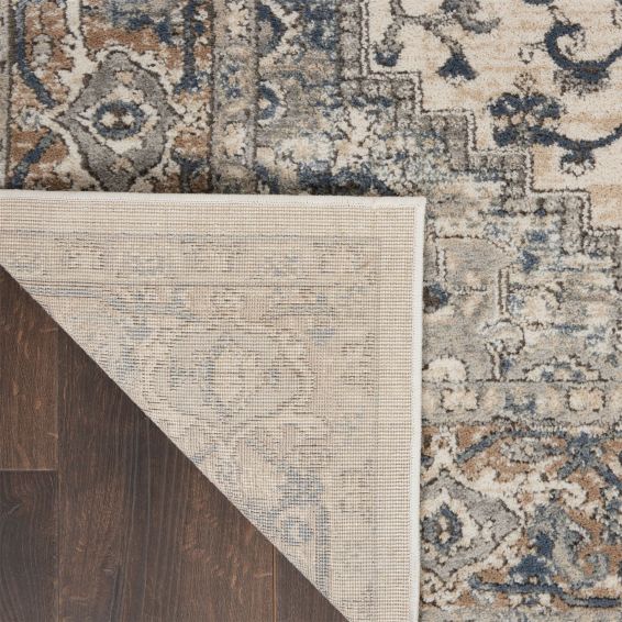 Quarry Modern Print Rugs QUA05 in Ivory Grey by Nourison