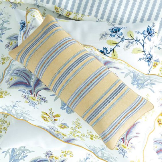 Enys Garden Cushion by Sanderson in Indigo Ochre Yellow