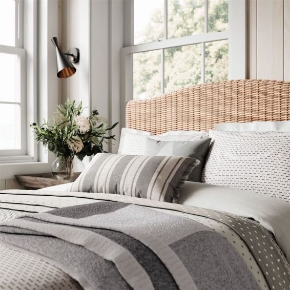 Long Island Patchwork Knit Throw by Helena Springfield in Grey