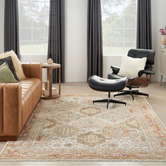 Sahar SHR01 Traditional Persian Rugs by Nourison in Ivory Multicolour
