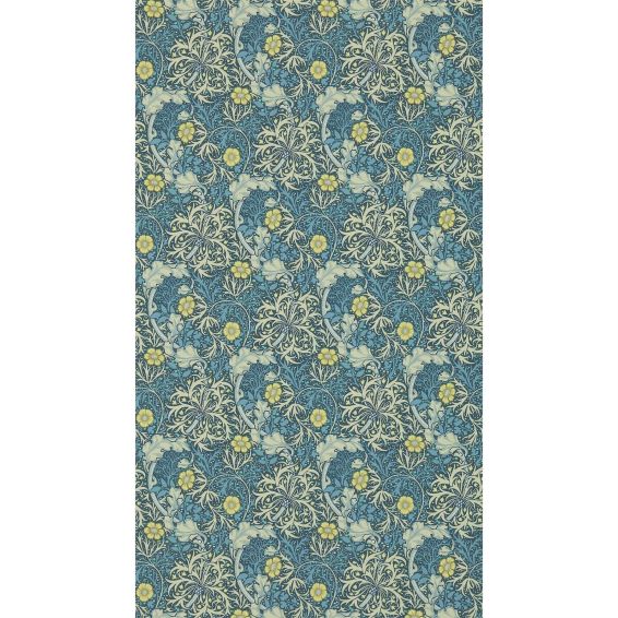 Seaweed Wallpaper 214714 by Morris & Co in Ink Woad Blue