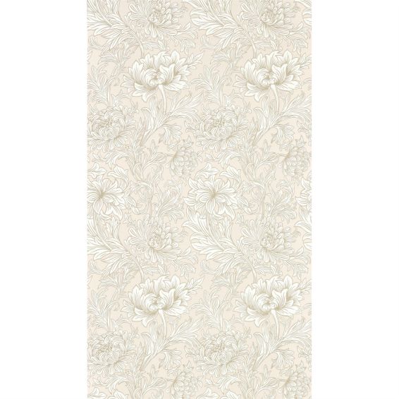 Chrysanthemum Toile Wallpaper 217070 by Morris & Co in Cochineal Pink
