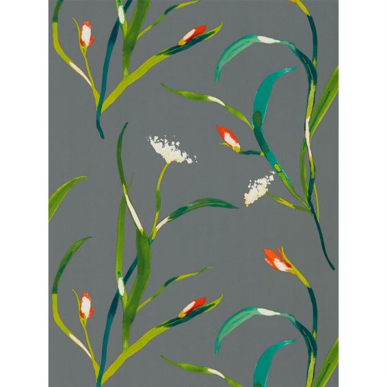 Saona Wallpaper 111758 by Harlequin in Papaya Silver Grey