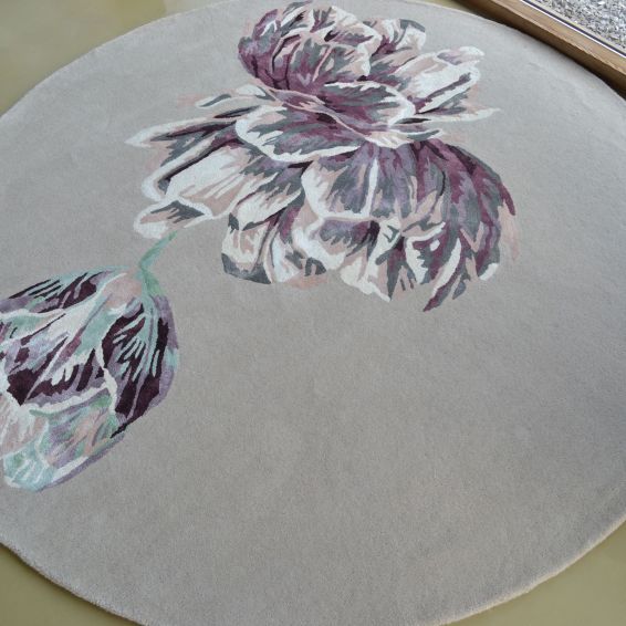 Tranquility Round Rugs 56001 by Ted Baker in Beige