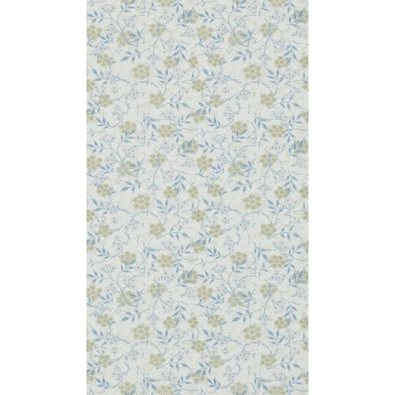 Jasmine Wallpaper 214724 by Morris & Co in Ecru Woad Blue