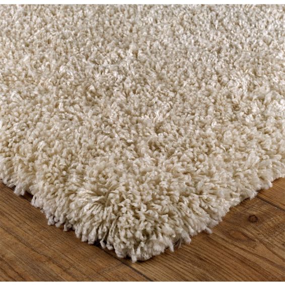 Serene Shaggy Soft Plain Rugs in Light Beige