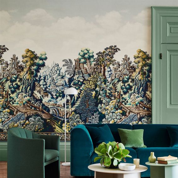 Verdure Tapestry Wallpaper 17038 by Cole & Son in Forest Green