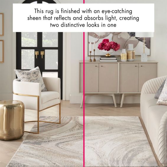 Brushstrokes BSK03 Abstract Rug by Nourison in Cream Grey
