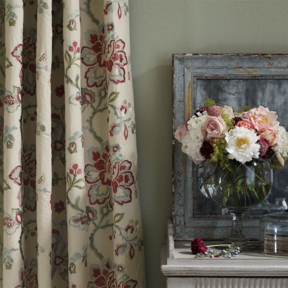 Fabienne Plain Wallpaper 214077 by Sanderson in Eggshell Green