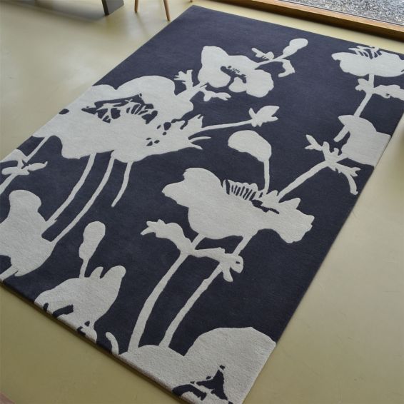 Floral 300 Rugs 039604 in Charcoal by Florence Broadhurst