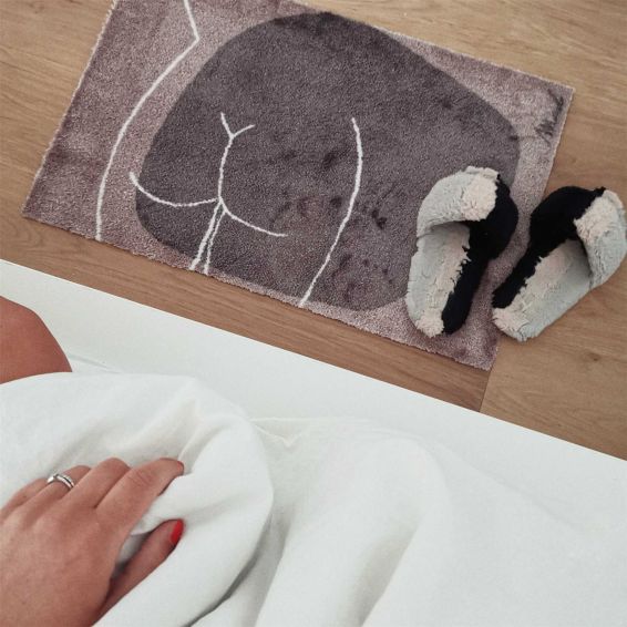 Anne Bare Bum Washable Floor Mats in Beige