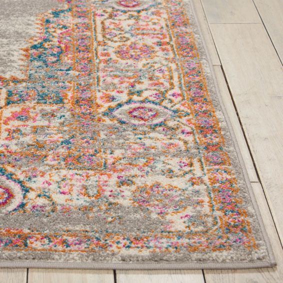 Passion Traditional Medallion Persian Rugs PSN03 in Grey