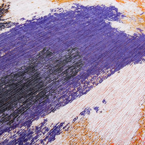 Louis De Poortere Designer Fresque Rugs in 9342 Purple Game