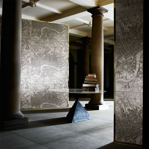London 1832 Wallpaper 312623 by Zoffany in Silver Grey