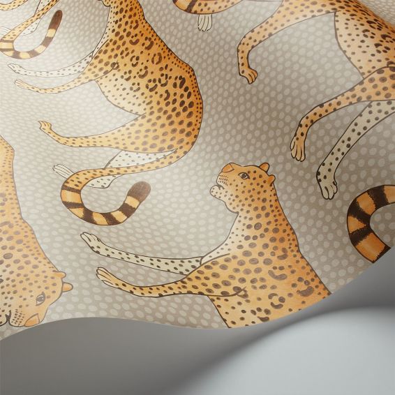 Leopard Walk Wallpaper 2010 by Cole & Son in Linen Beige