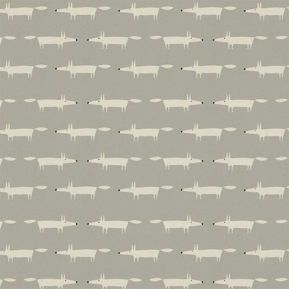 Little Fox Wallpaper 112263 by Scion in Silver Grey