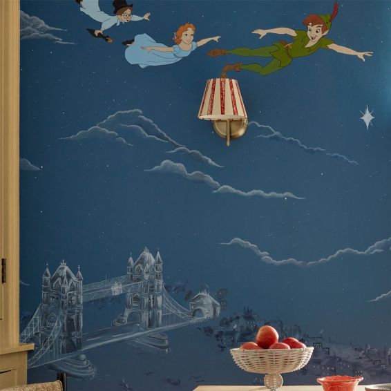Peter Pan Wallpaper Mural 217293 by Disney Home x Sanderson in Evening Blue