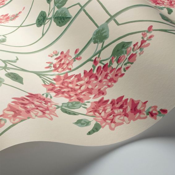Wisteria Wallpaper 5012 by Cole & Son in Coral Orange Sage Green