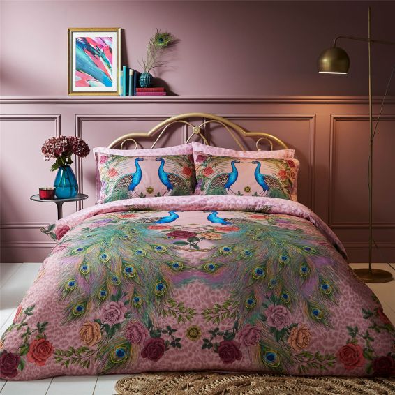 Xanadu Peacock Bedding Set with Pillowcase by Matthew Williamson in Pink