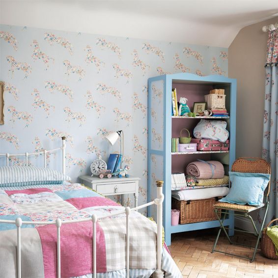 Pretty Ponies Wallpaper 214035 by Sanderson in Chintz Blue